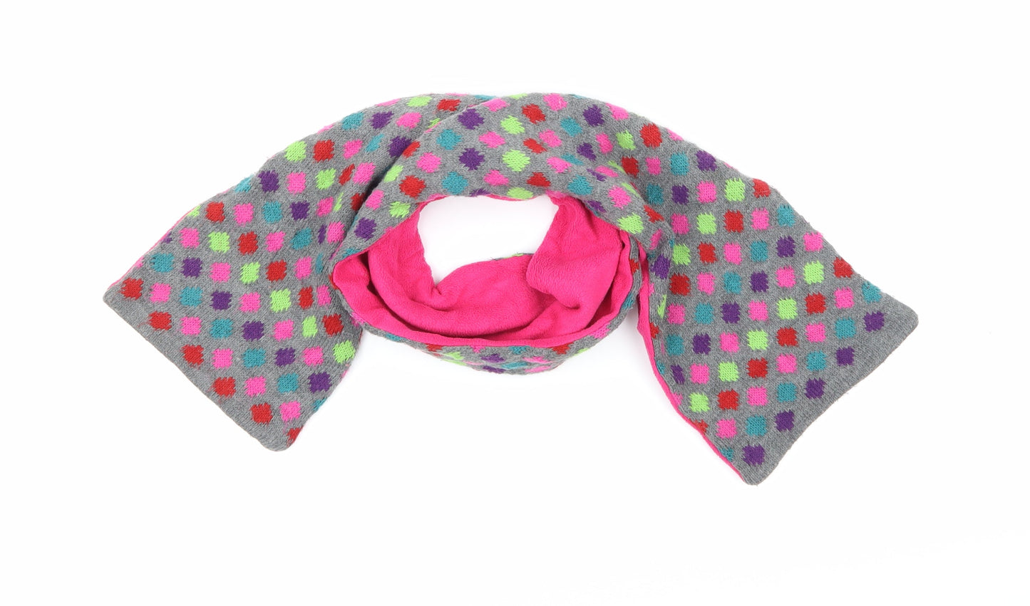 Preworn Womens Grey Polka Dot Knit Scarf