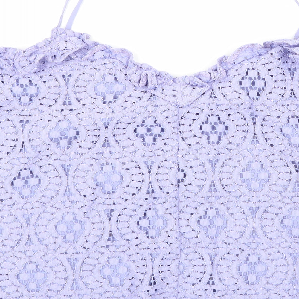 Topshop Womens Purple Basic Blouse Size 14