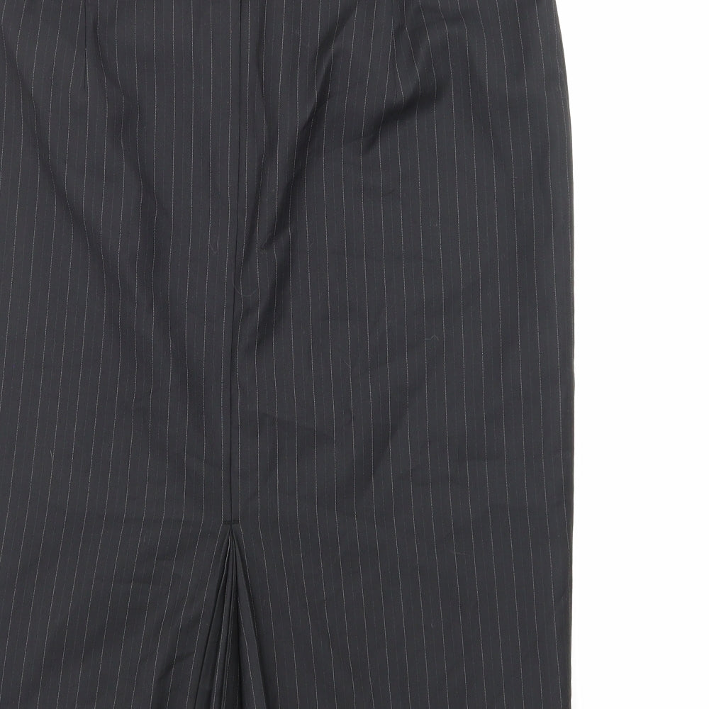 Espirit Womens Black Striped A-Line Skirt Size 12