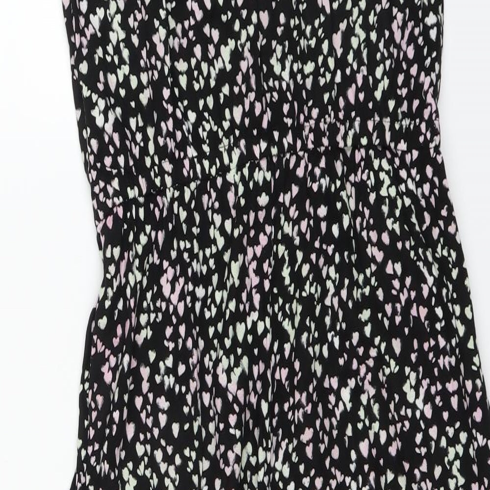 H&M Womens Black Floral Bodysuit One-Piece Size 38 L25 in