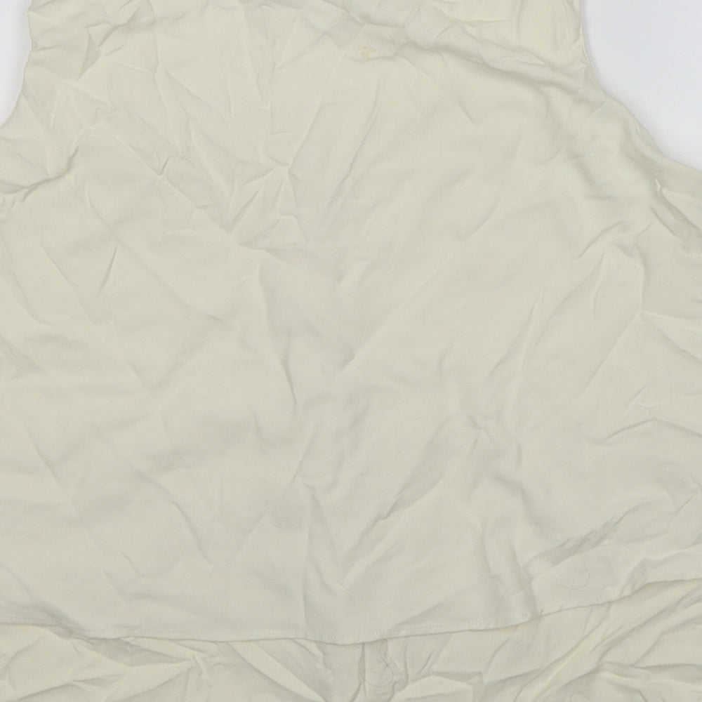 Ann Taylor Womens Ivory Satin Tunic T-Shirt Size XS