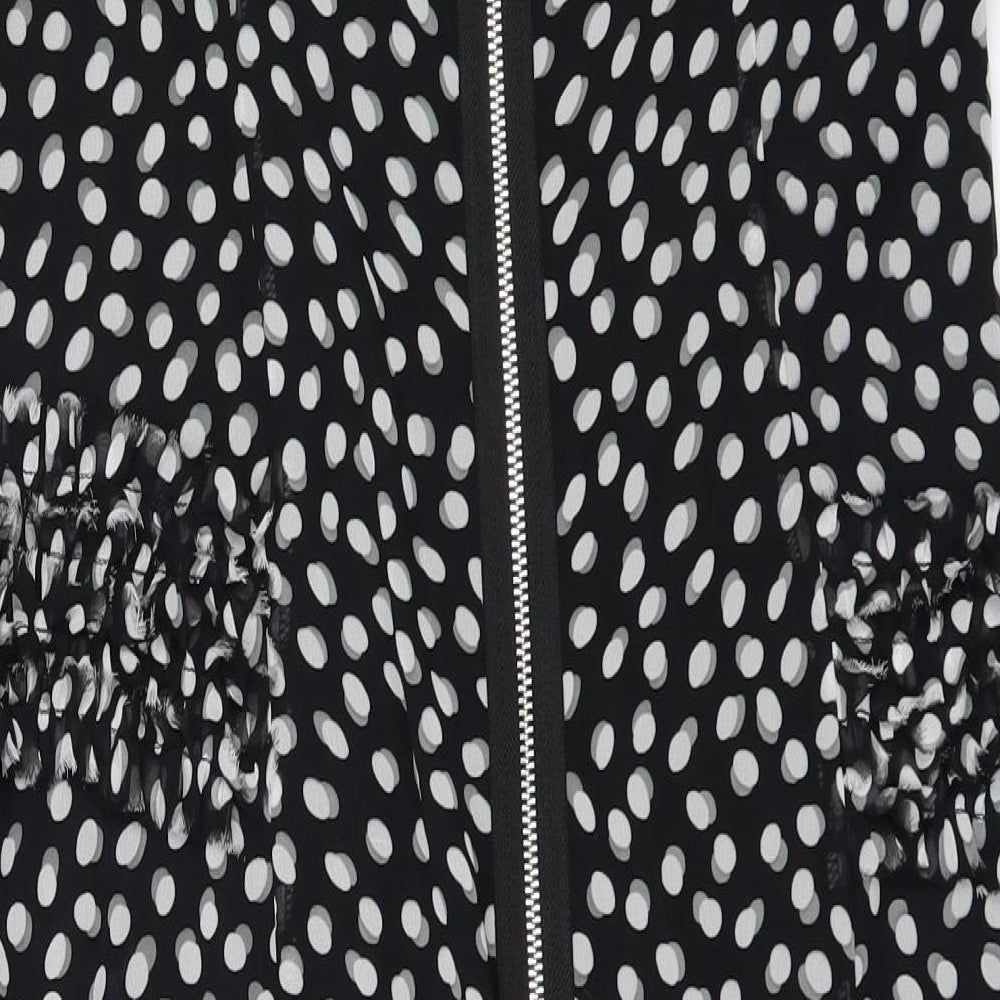PROJECT Womens Black Polka Dot A-Line Size 14