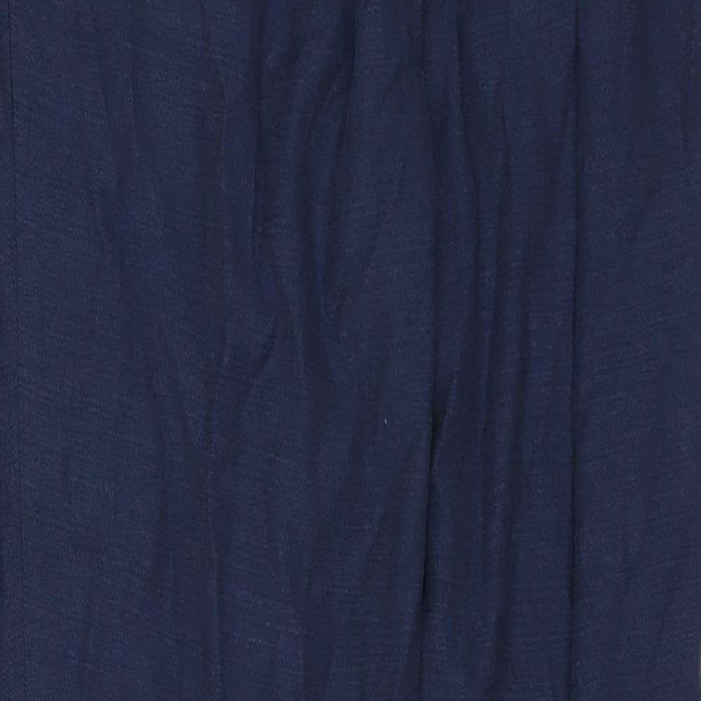 Marks and Spencer Womens Blue Trousers Size 12 L28 in
