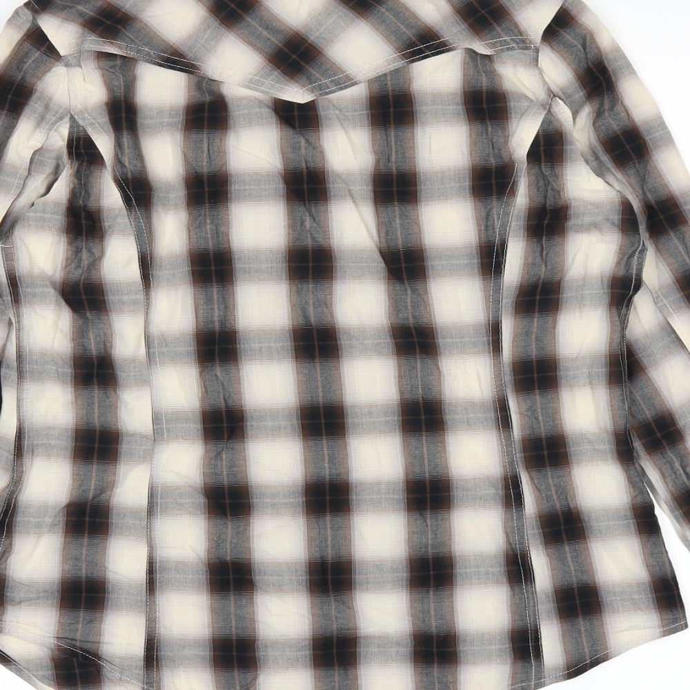 Tracy M Mens Brown Button-Up Size M