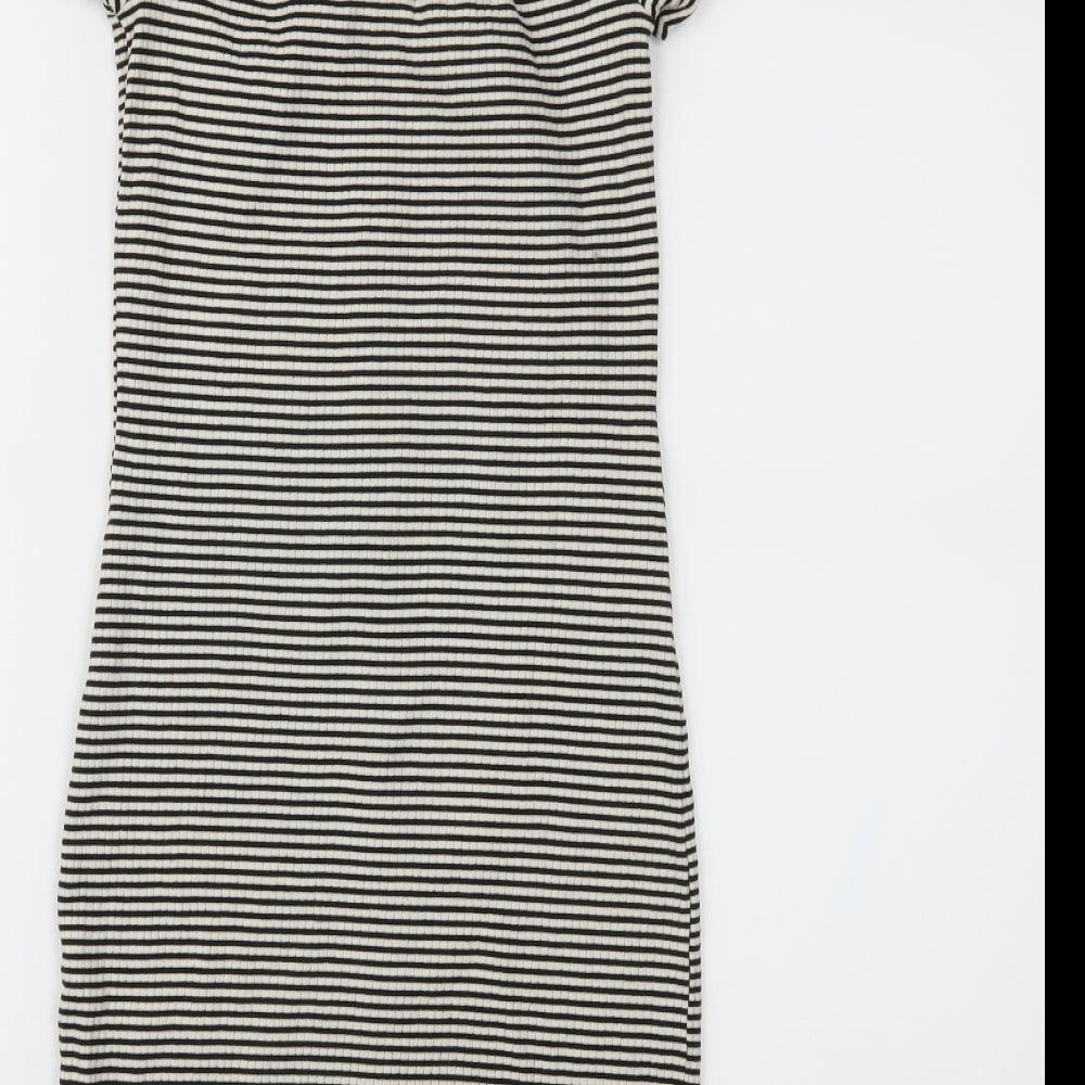 River Island Womens Beige Striped Bodycon Size 6
