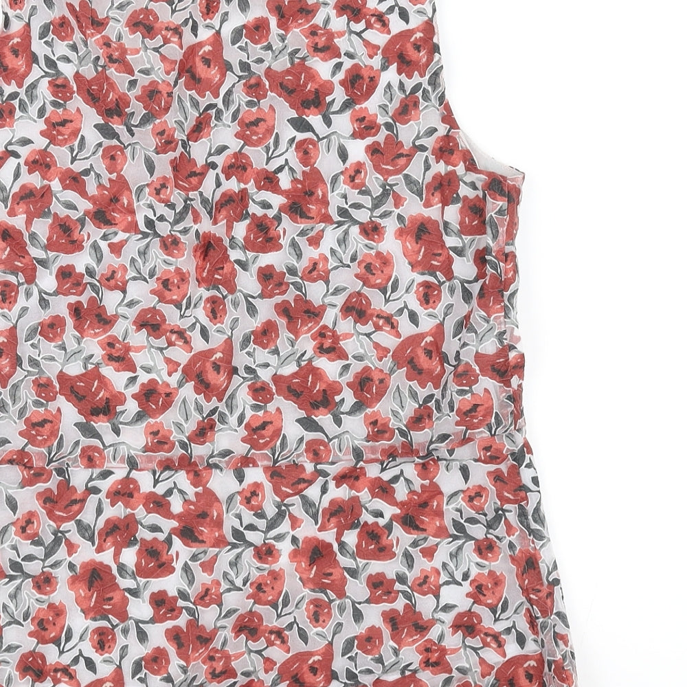 Zara Womens Grey Floral Basic Blouse Size 4