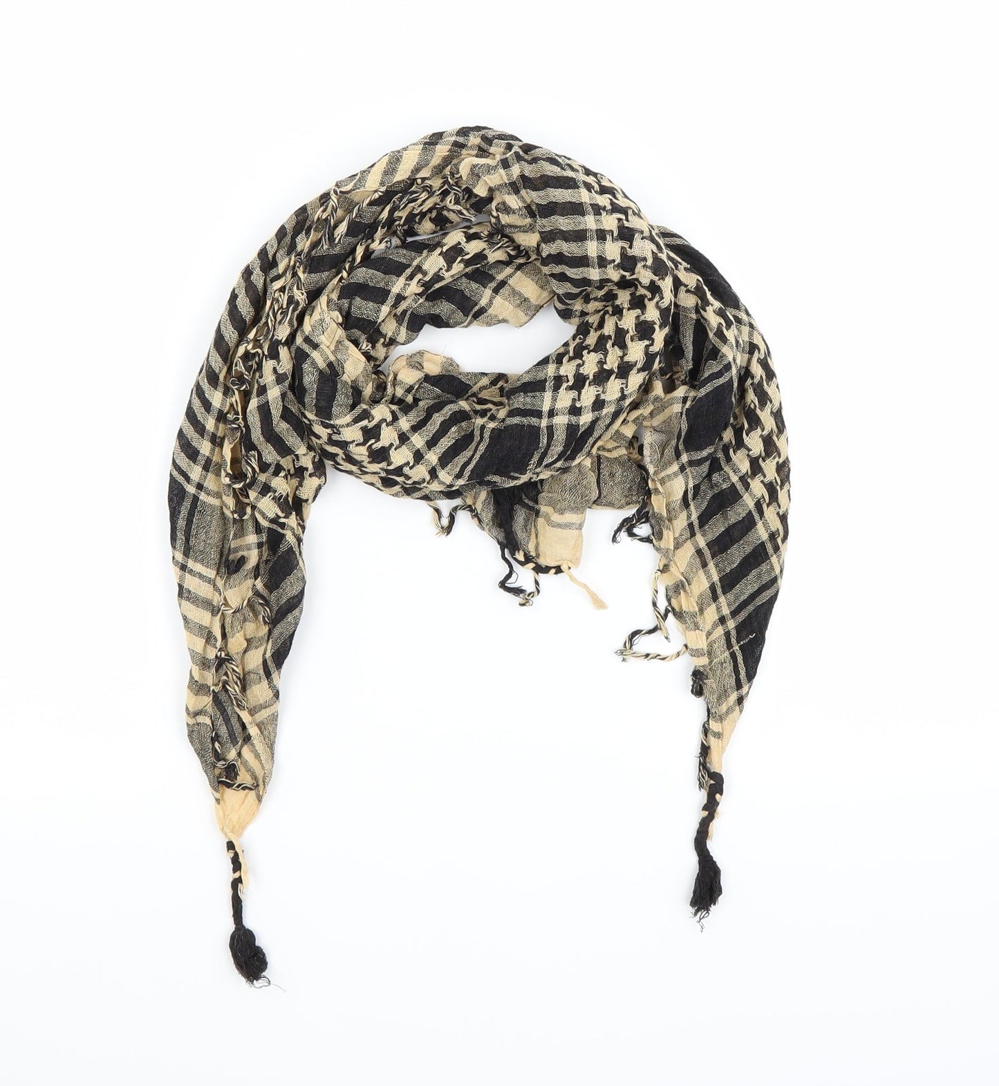 Preworn Black Houndstooth Scarf