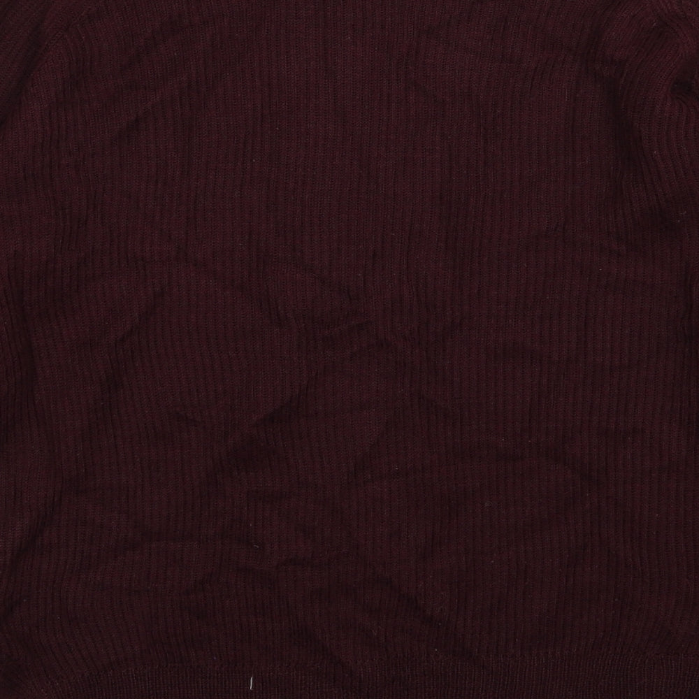Pull&Bear Womens Red Knit Pullover Jumper Size M