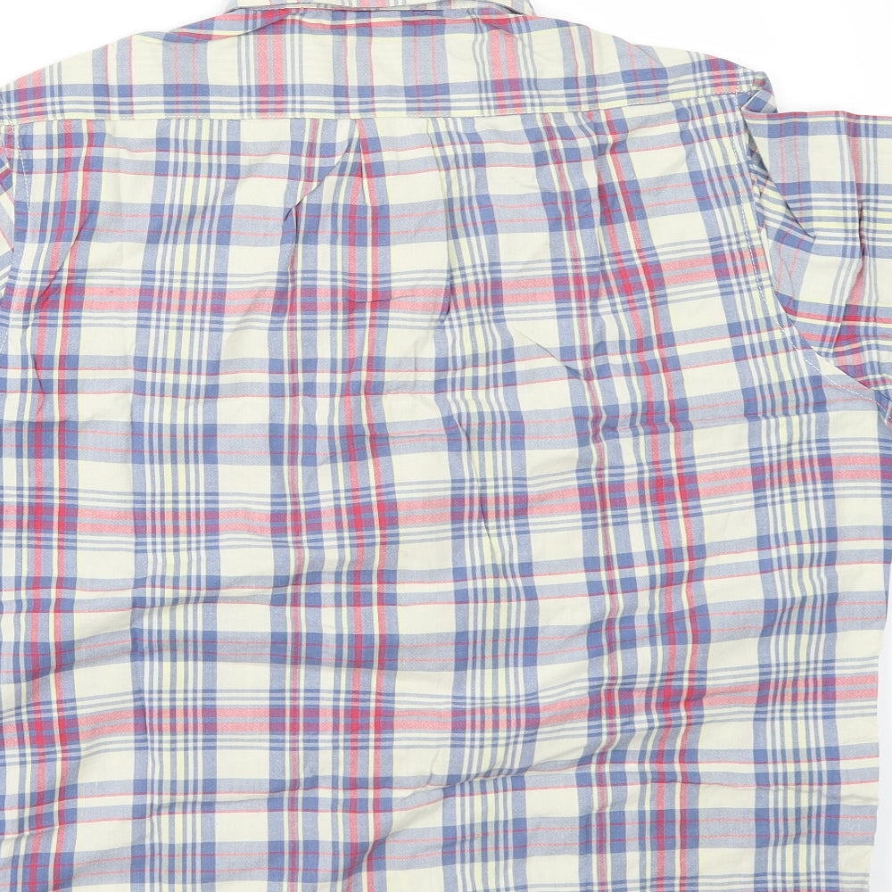 THE NEW IVY BRAND Mens Multicoloured Check Button-Up Size M