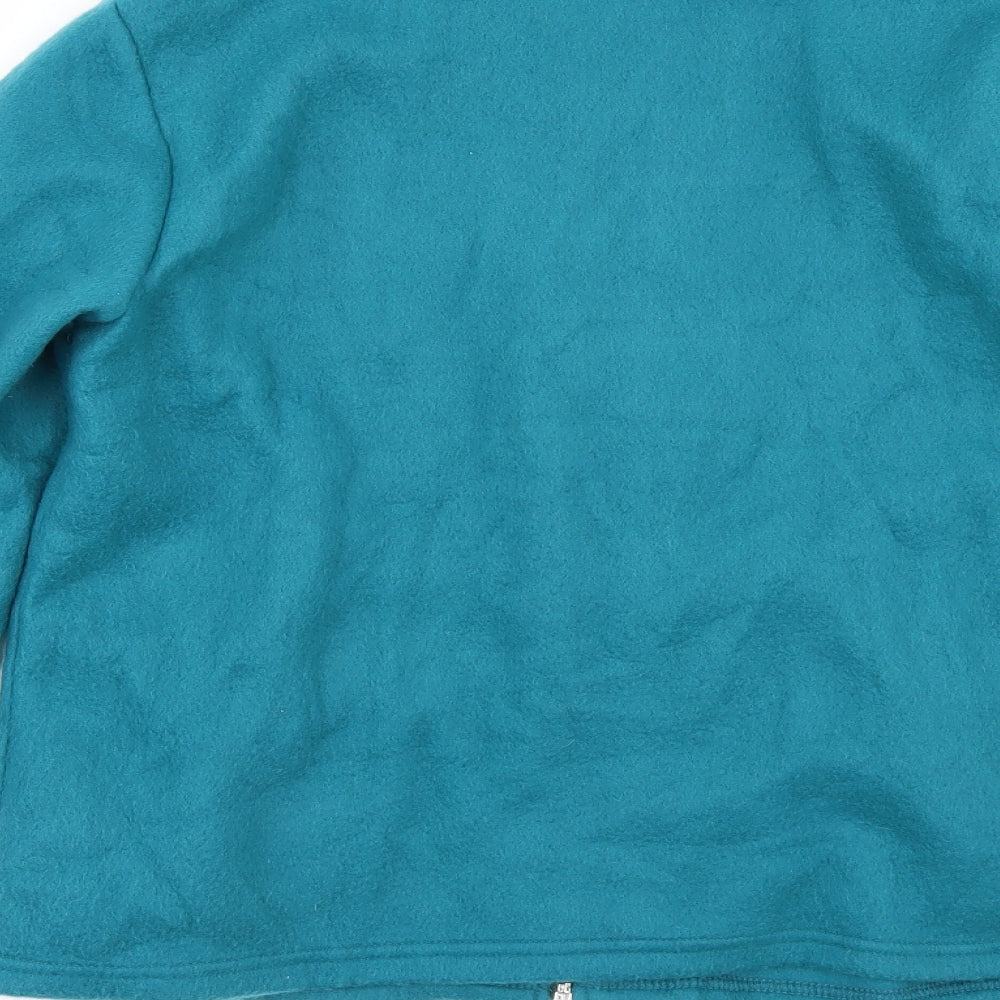 Anne De Lancay Womens Blue Fleece Jacket