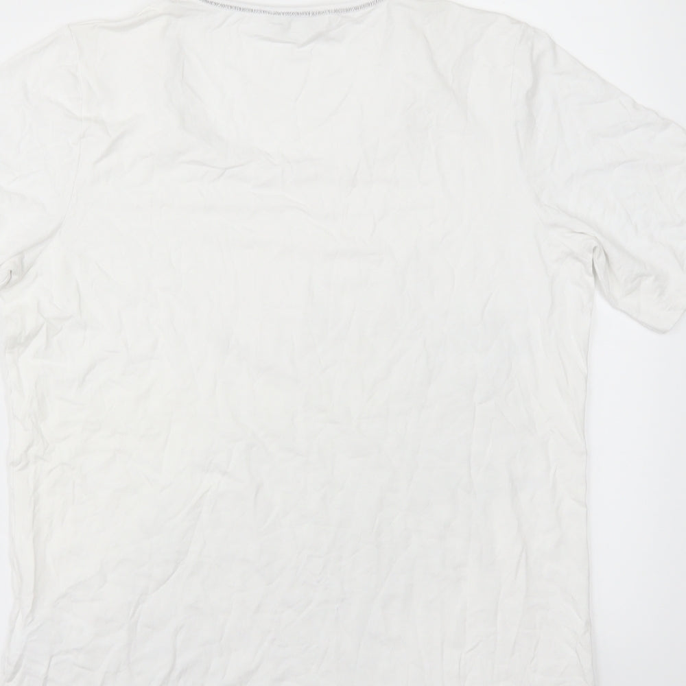 Signature Womens White Basic T-Shirt Size L