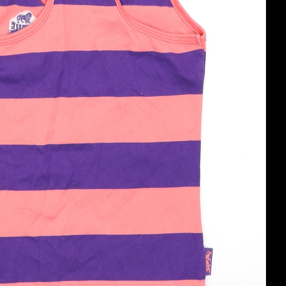 Lonsdale Girls Pink Striped Basic Tank Size 9-10 Years