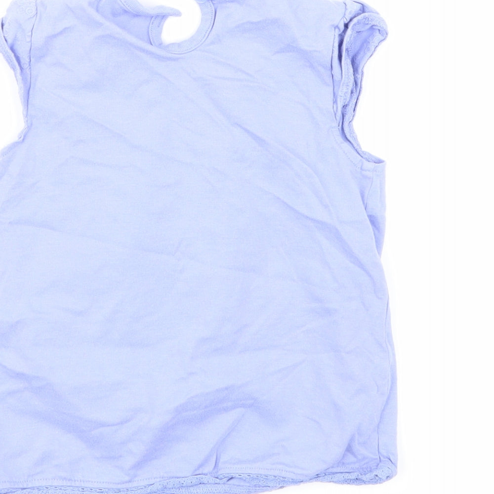 George Girls Purple Basic T-Shirt Size 9-12 Months