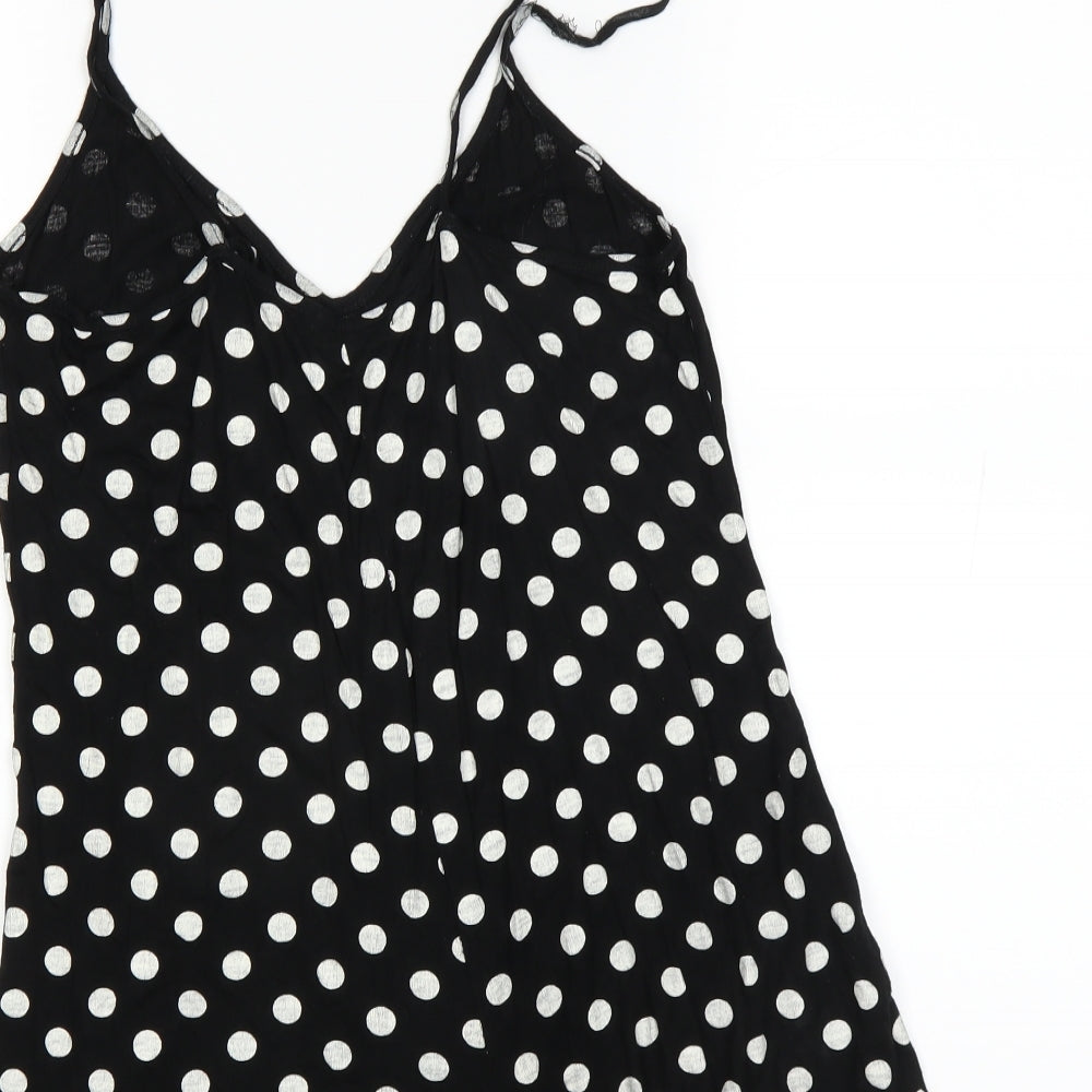 PRETTYLITTLETHING Womens Black Polka Dot Basic Tank Size 8