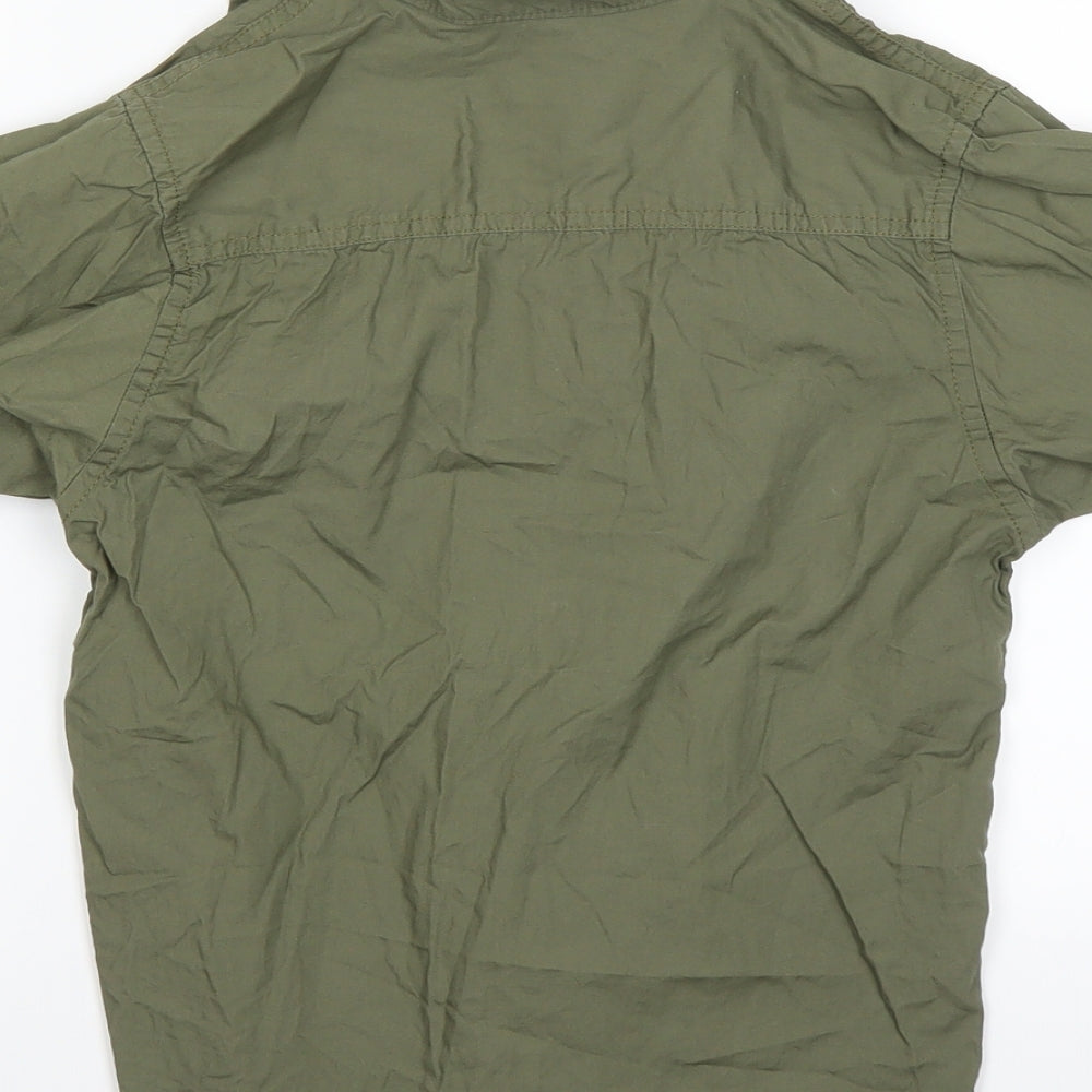 Rebel Boys Green Basic Button-Up Size 9-10 Years