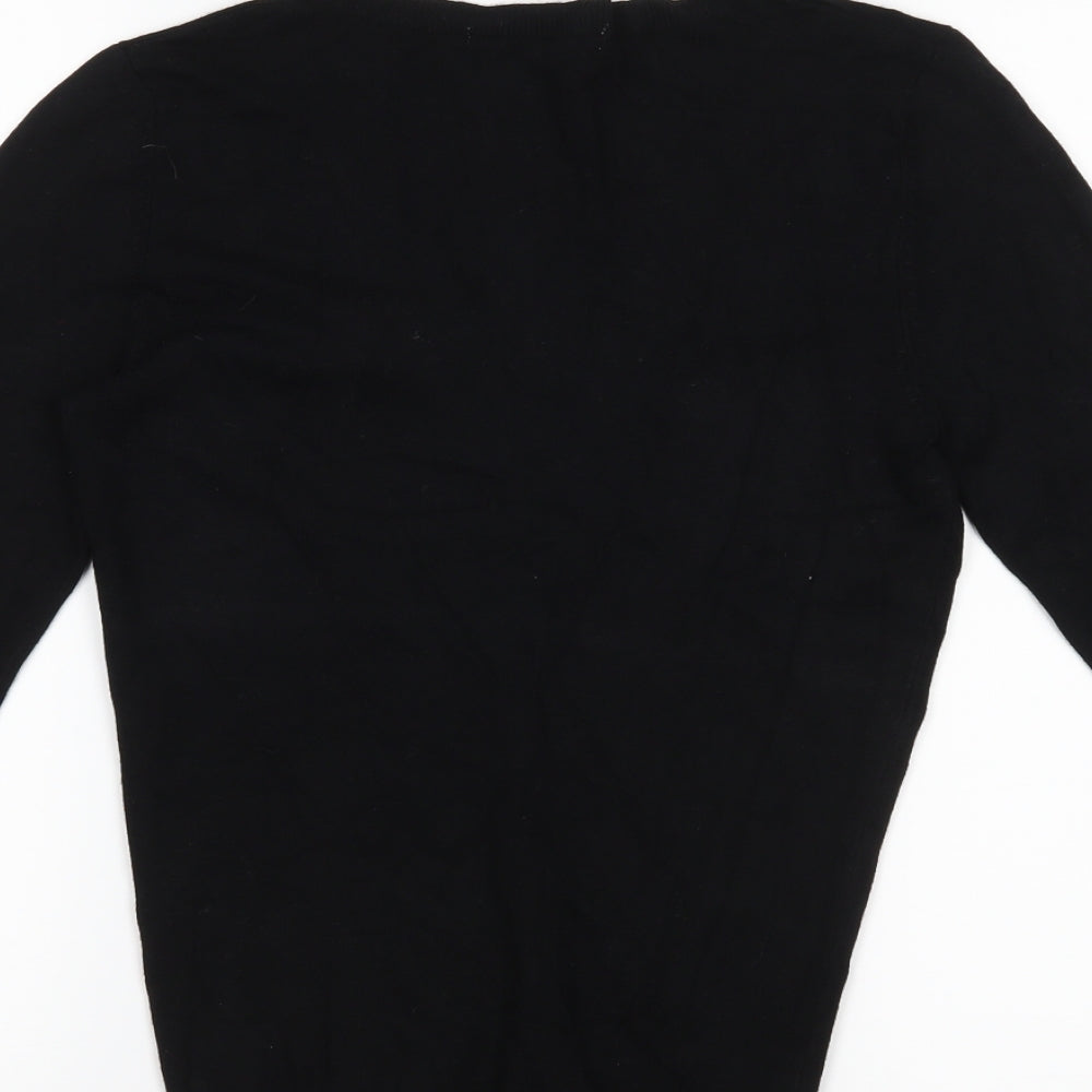 AMARANTO Womens Black Pullover Jumper Size 10