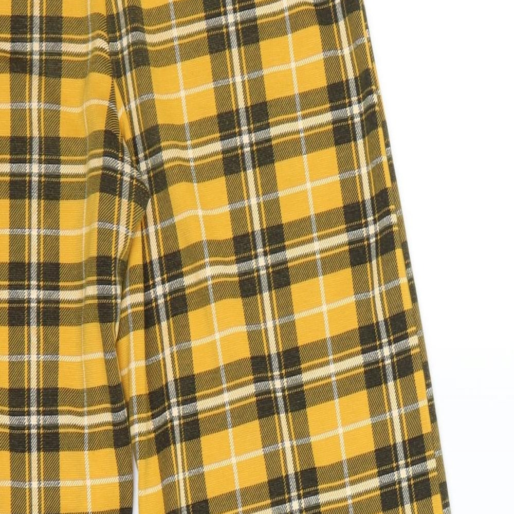 New Look Womens White Check Capri Trousers Size 8 L25 in