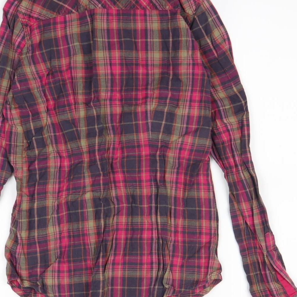 Denim Womens Multicoloured Check Basic Button-Up Size 8