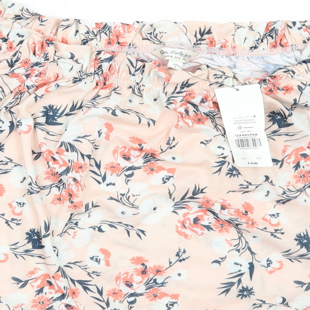 Miss Selfridge Womens Orange Floral Tunic Blouse Size 8