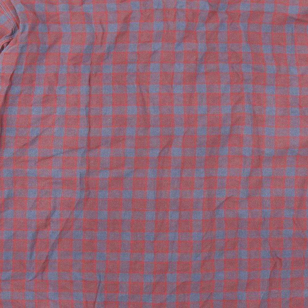 Signum Mens Red Check Button-Up Size M