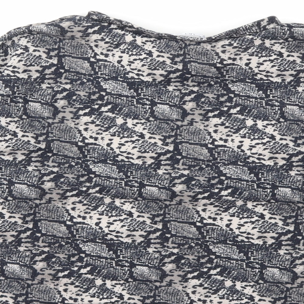 Zara Womens Grey Animal Print Pullover Sweatshirt Size M