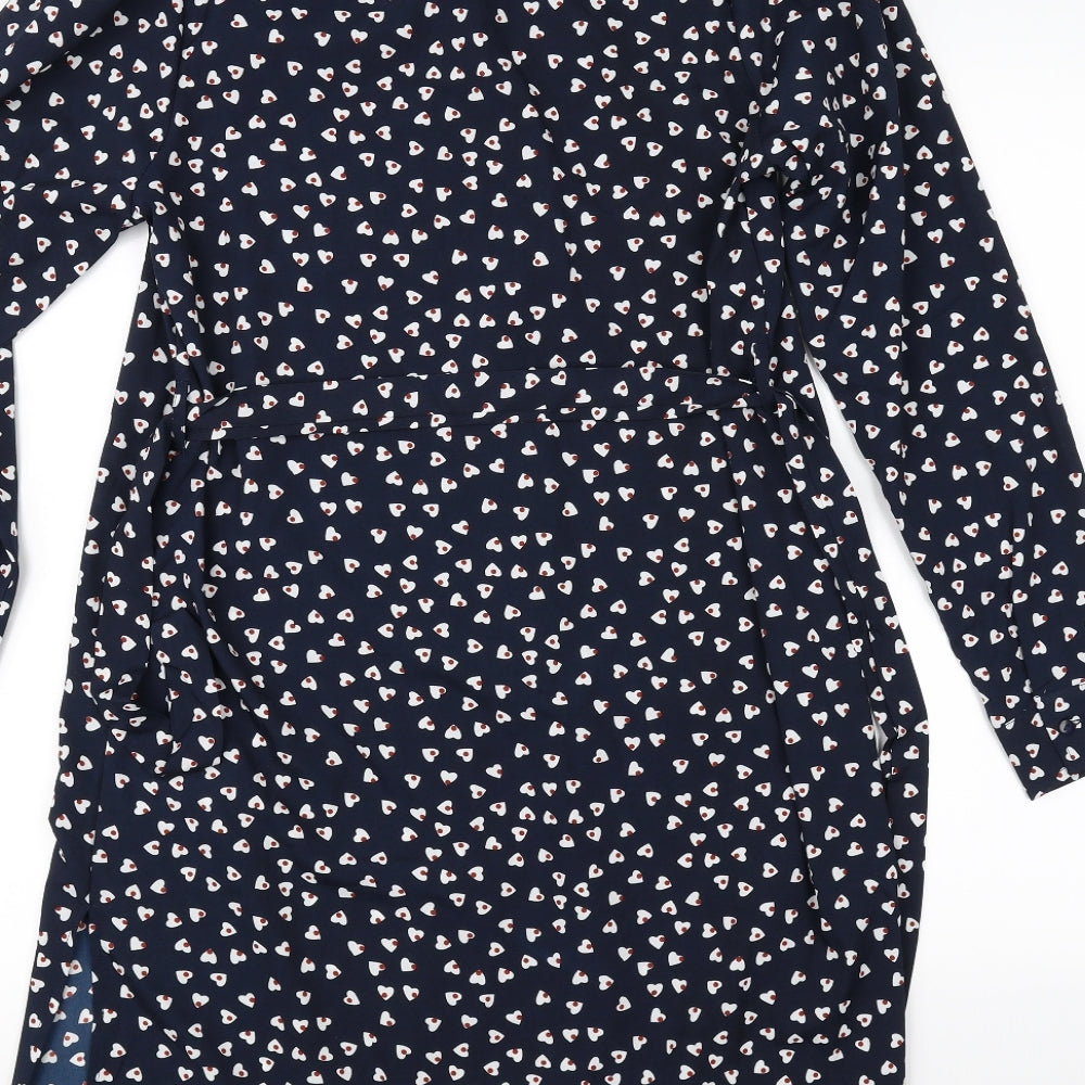Brave Soul Womens Blue Basic Button-Up Size S