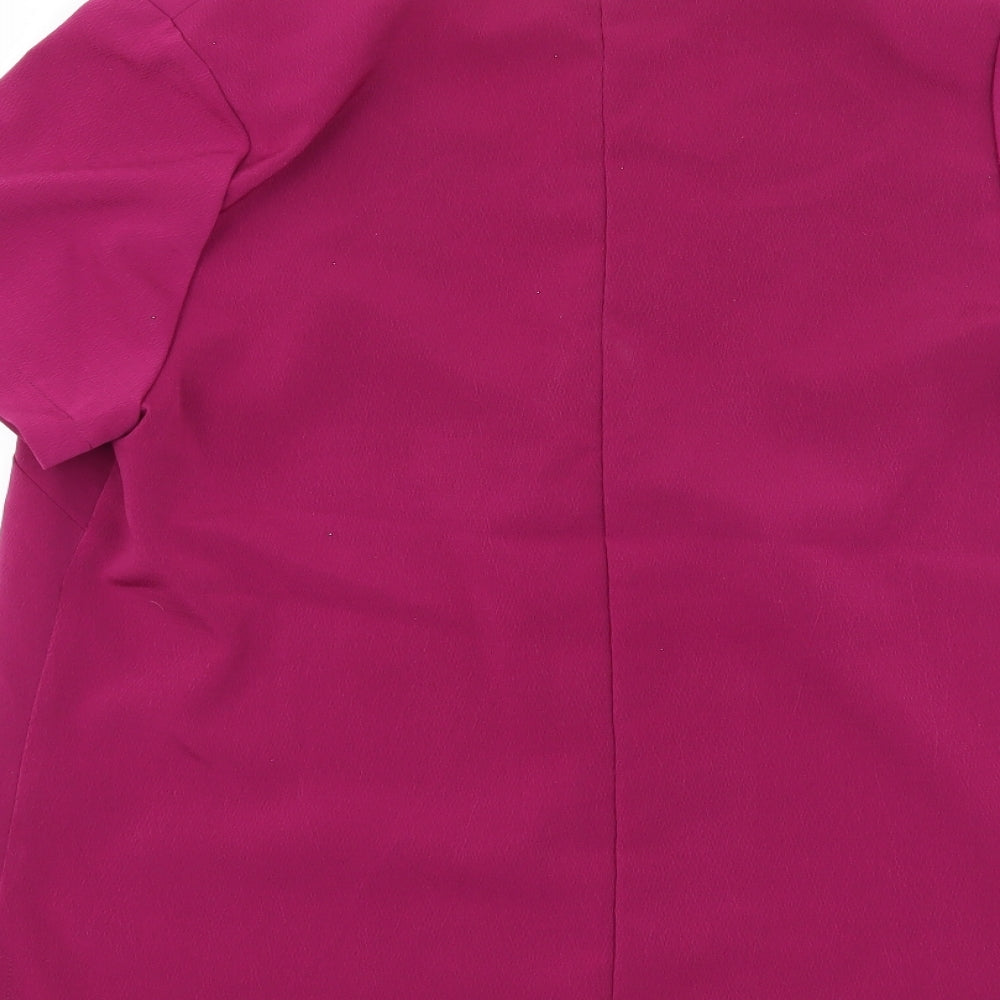 Special Collection Womens Pink Satin Basic Blouse Size 14