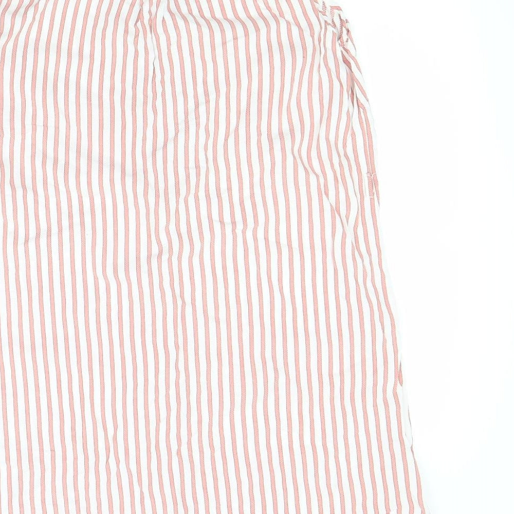 Papaya Womens Red Striped Basic Button-Up Size 12