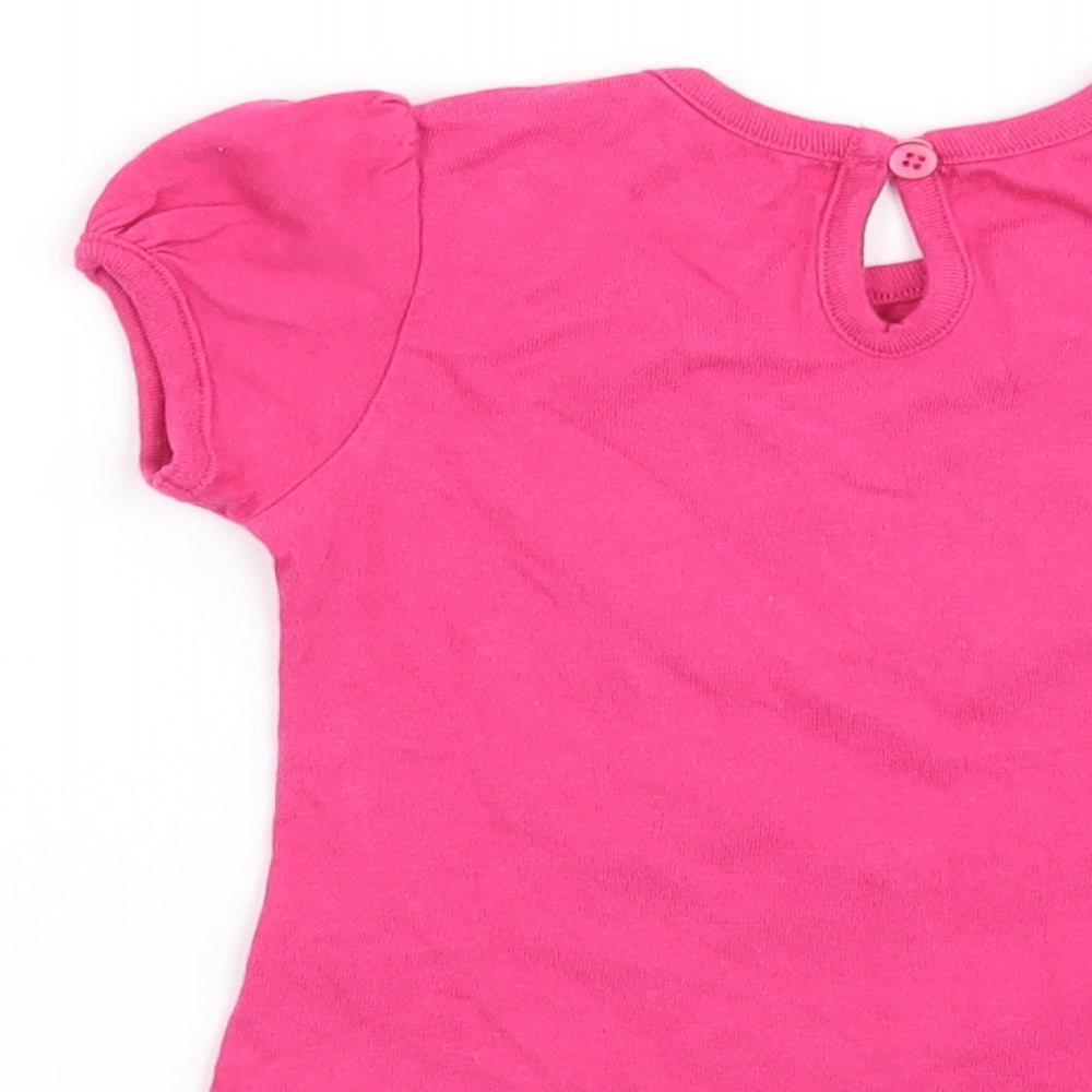 George Girls Pink Floral Basic T-Shirt Size 6-9 Months
