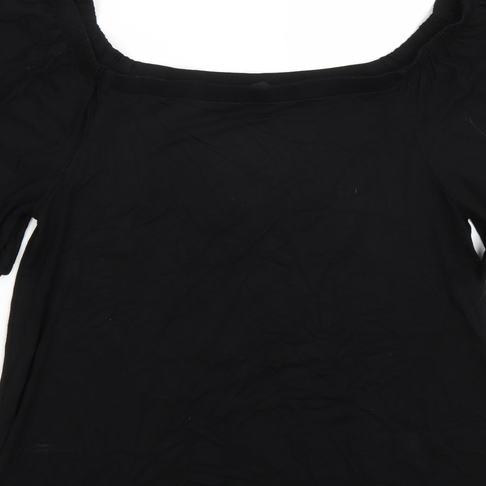 F&F Womens Black Basic T-Shirt Size 12