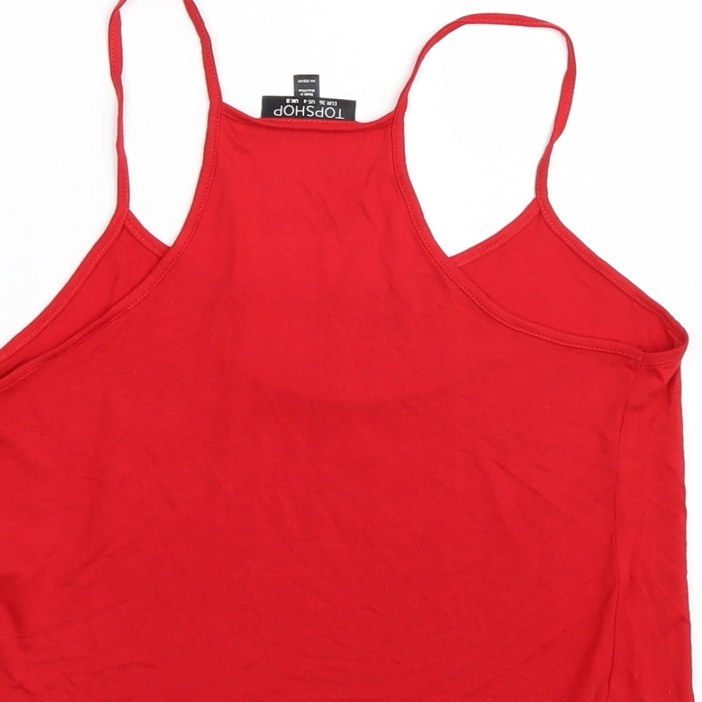 Topshop Womens Red Cropped Tank Size 8