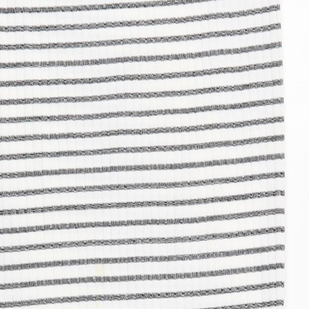 Dorothy Perkins Womens White Striped A-Line Skirt Size 8