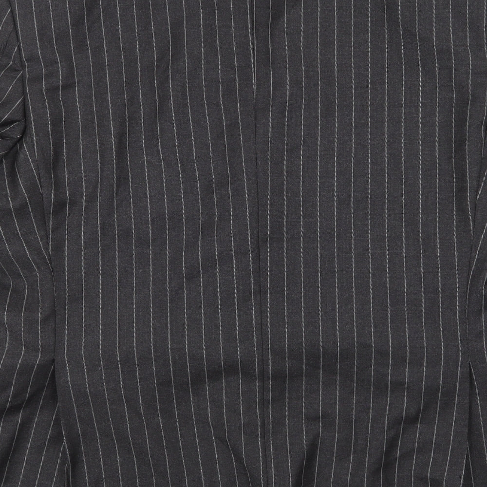 Deha Villand Mens Grey Striped Jacket Suit Jacket Size 42