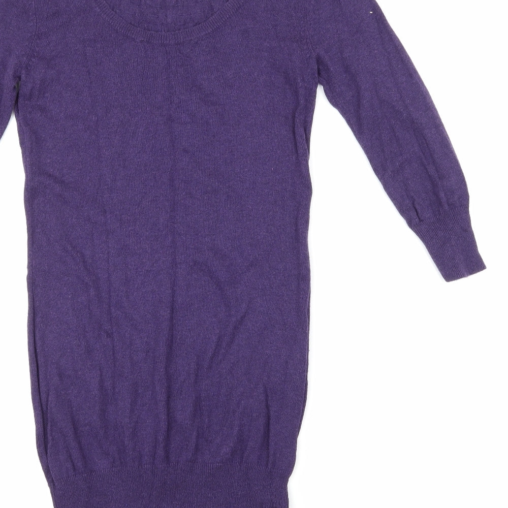 Dorothy Perkins Womens Purple Knit Jumper Dress Size 8