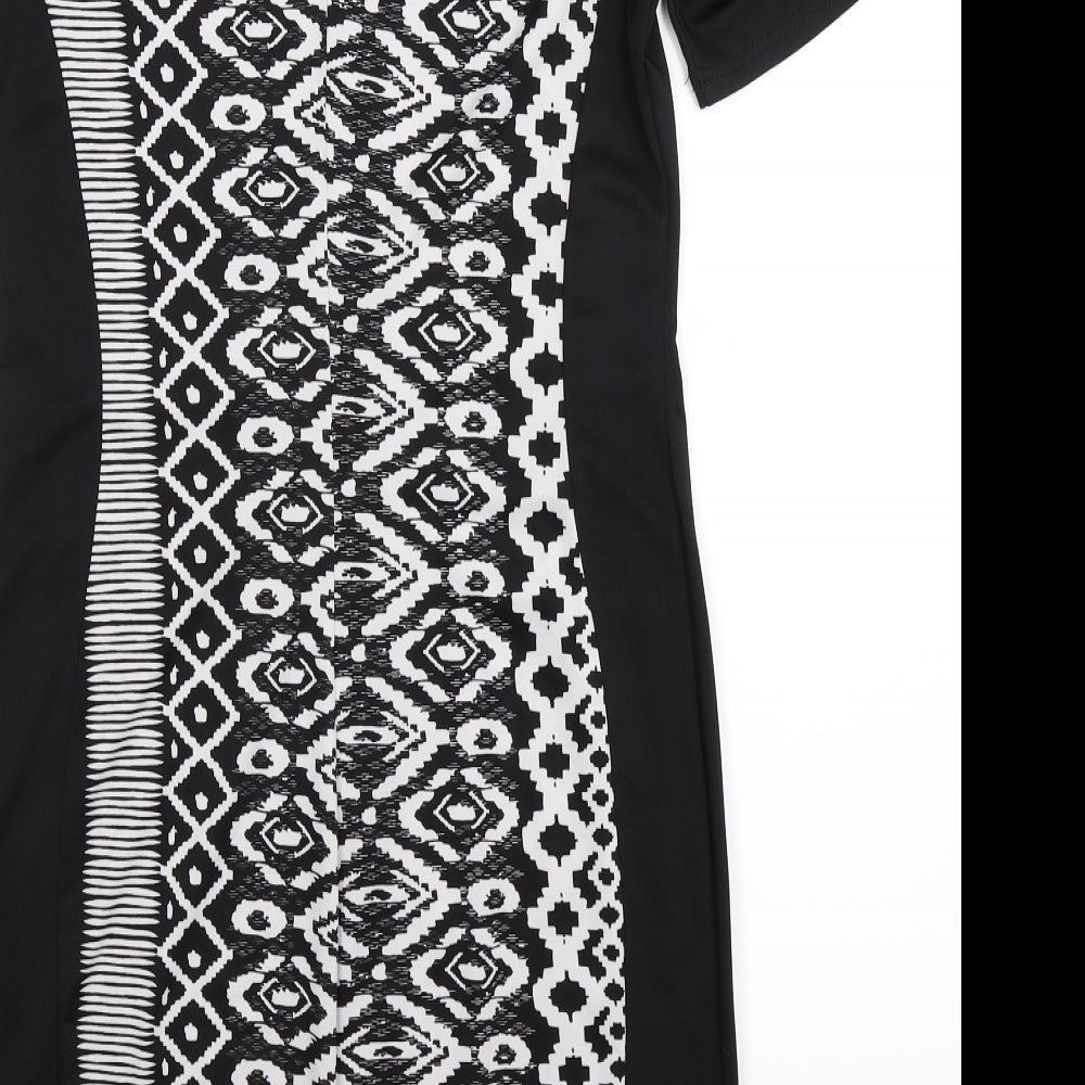 Internacionale Womens Black Geometric Bodycon Size 12