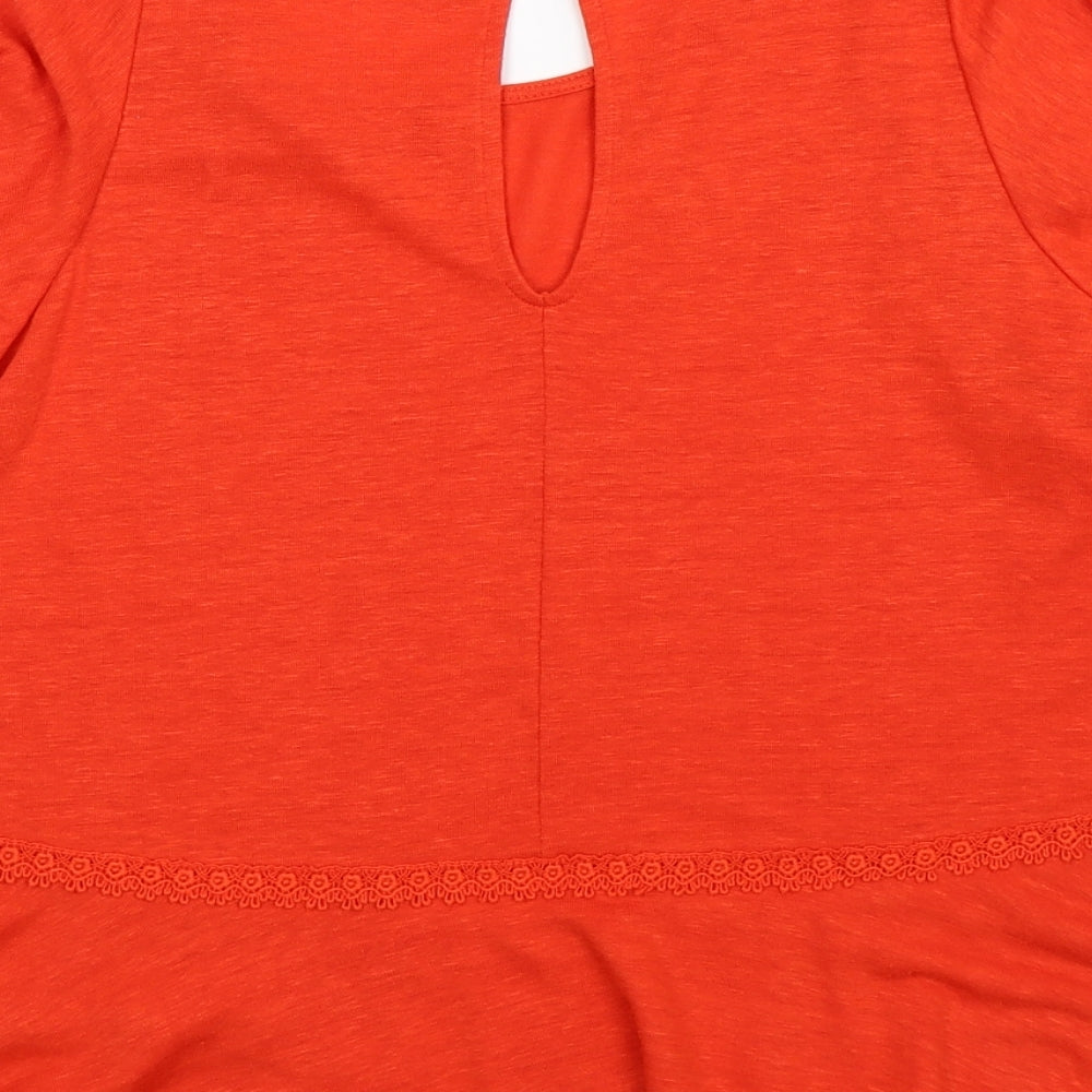 Cynthia Rowley Womens Orange Basic Blouse Size 14