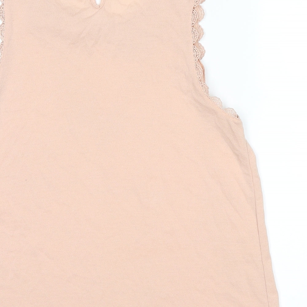 Topshop Womens Beige Basic Blouse Size 10