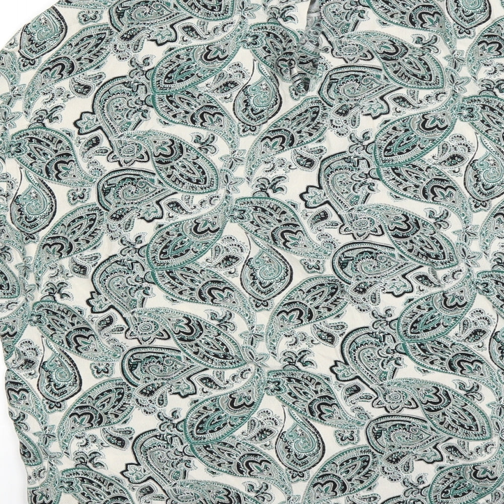H&M Womens Green Paisley Basic T-Shirt Size 6