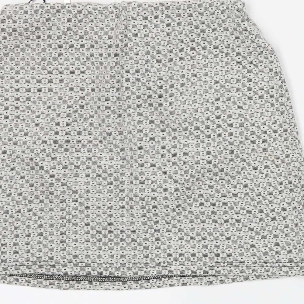 New Look Womens White Rayon A-Line Skirt Size 8