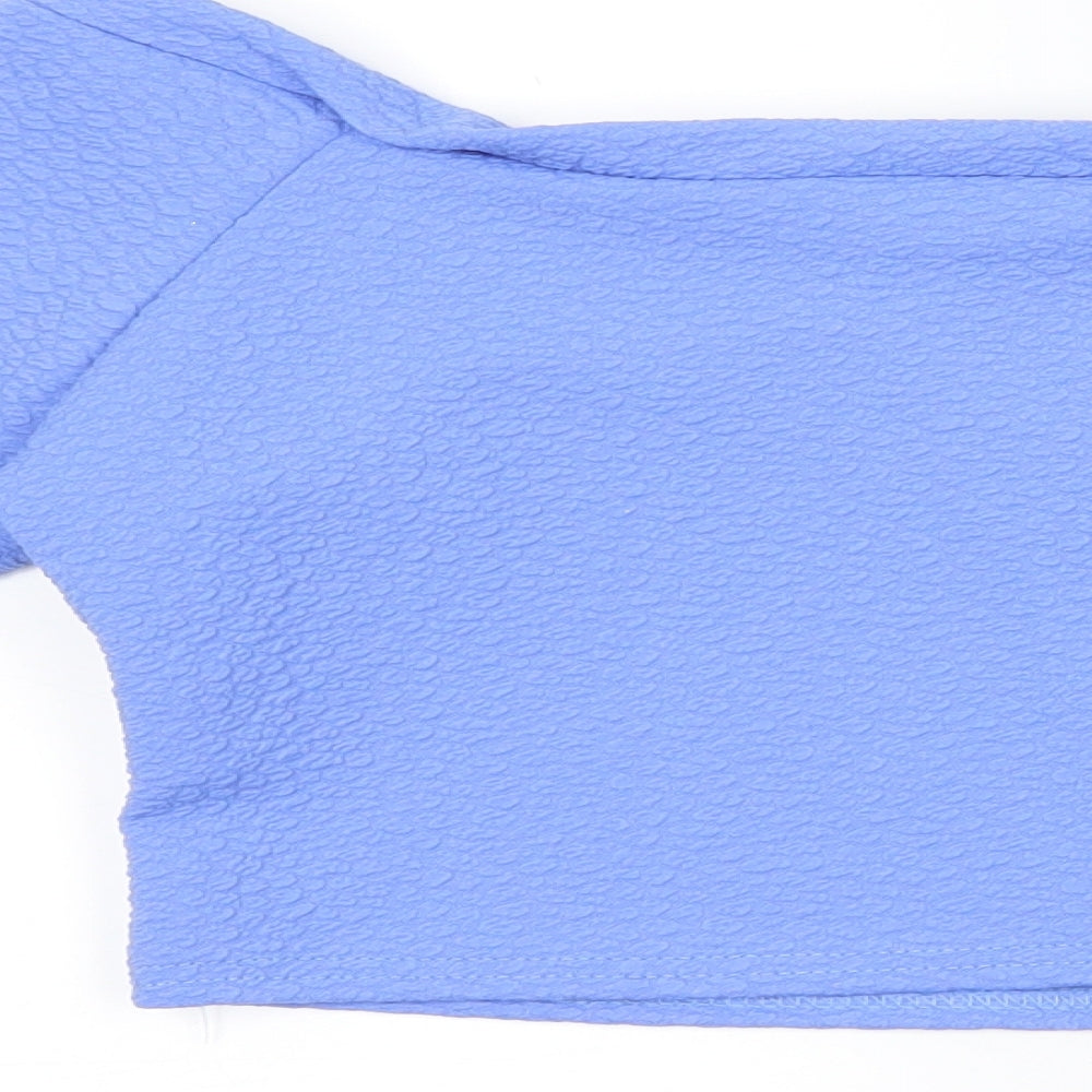 Kiah Womens Blue Cropped T-Shirt Size 12