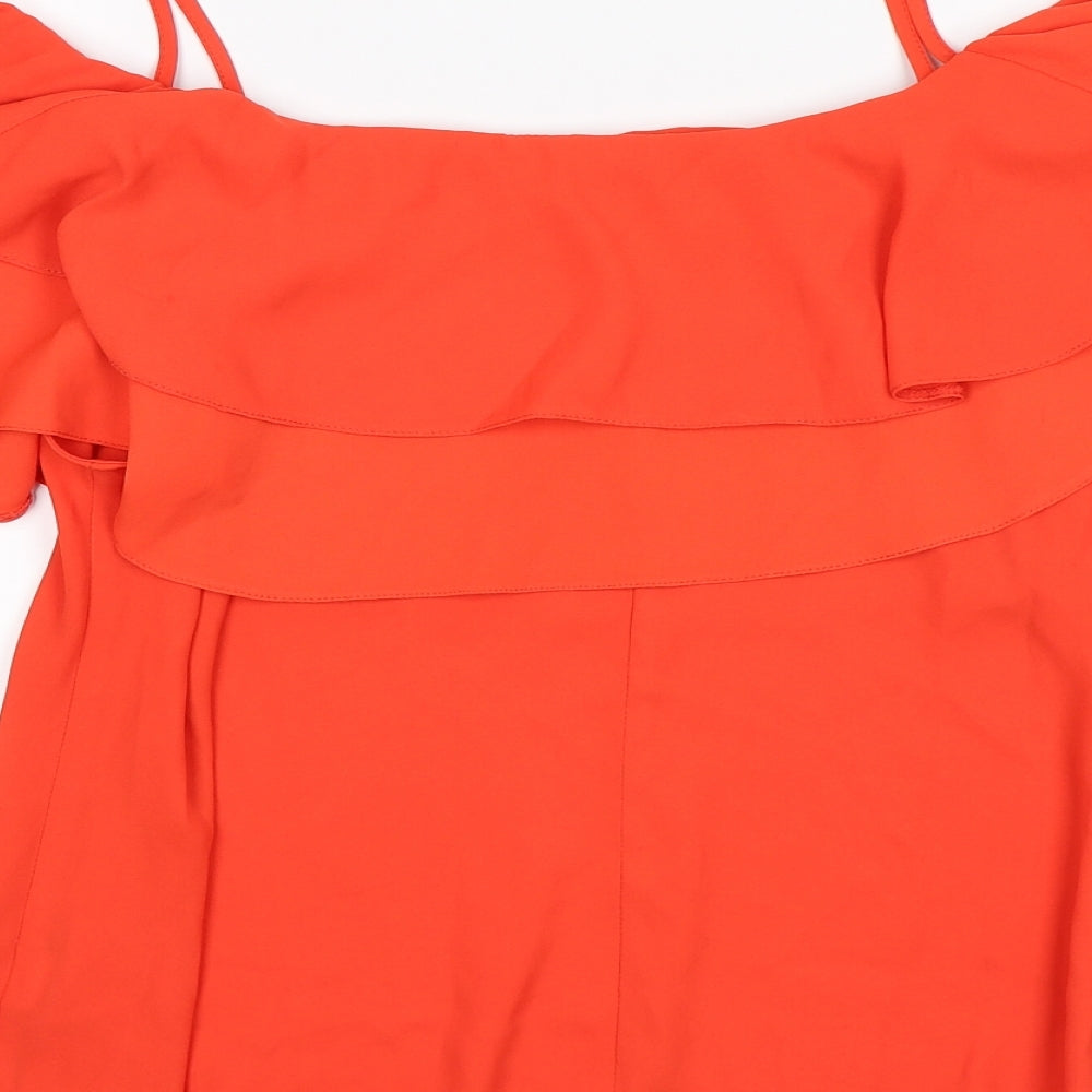 Pimark Womens Orange Basic Blouse Size 16