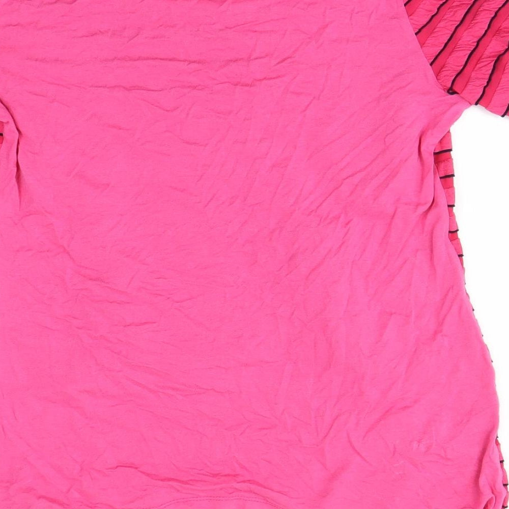 Moda Womens Pink Basic T-Shirt Size 12