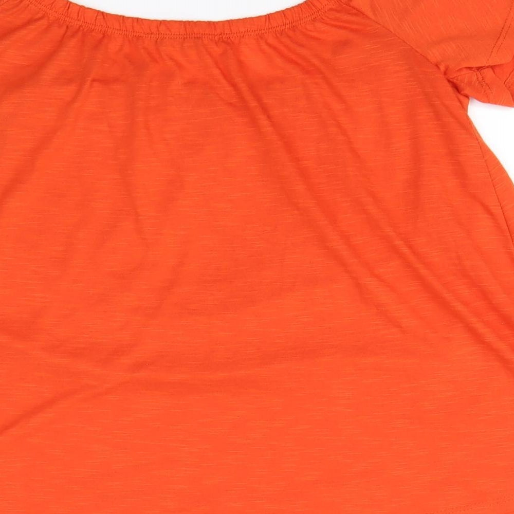 George Womens Orange Basic T-Shirt Size 8