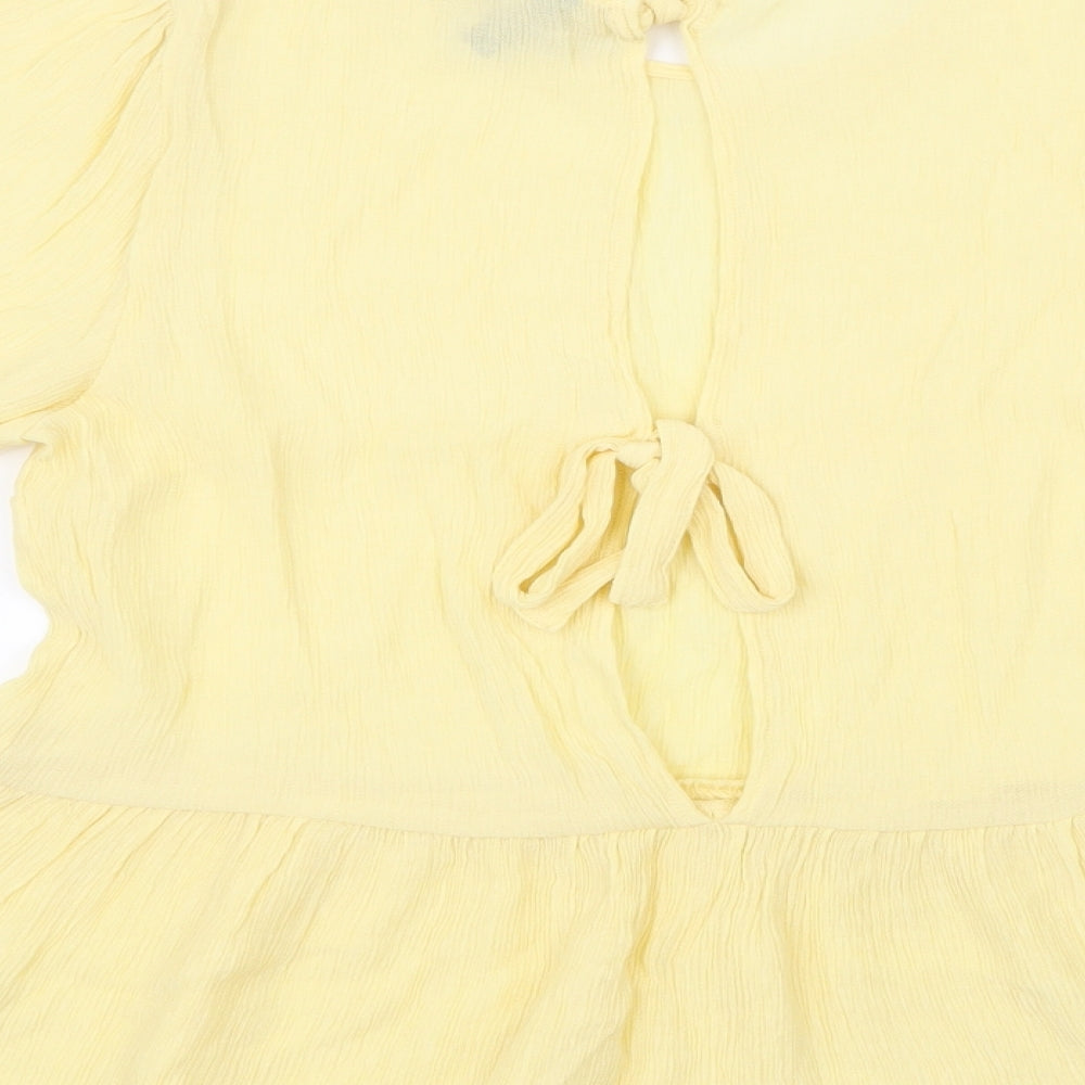 H&M Womens Yellow Basic Blouse Size 10