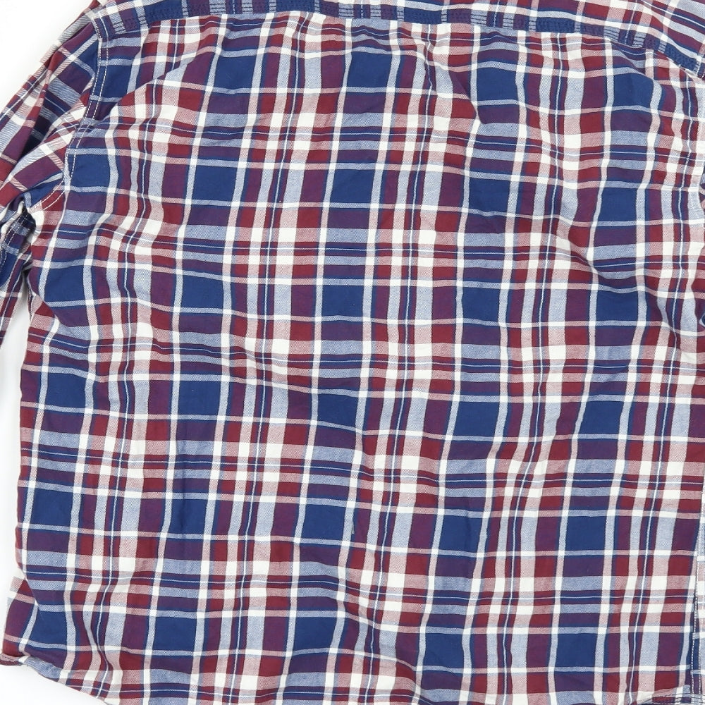 Goodsouls Mens Blue Check Button-Up Size M