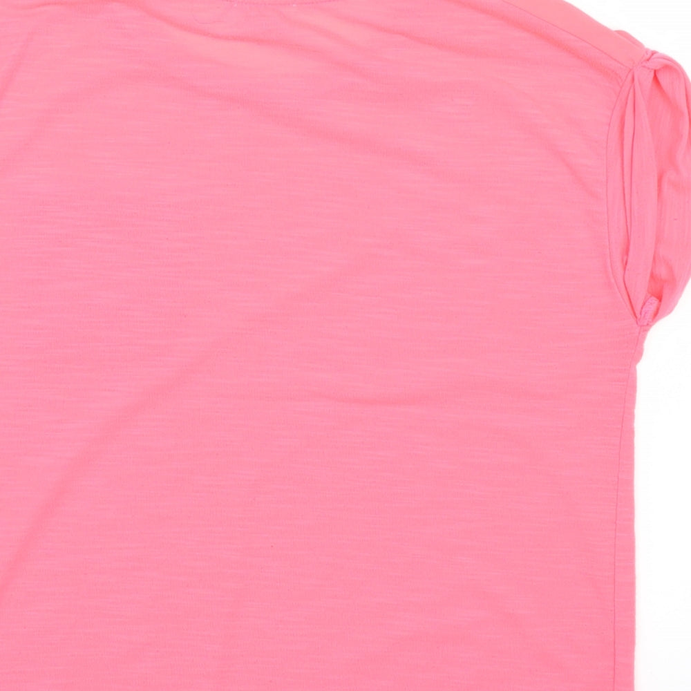 River Island Girls Pink Basic T-Shirt Size 11-12 Years - Neon