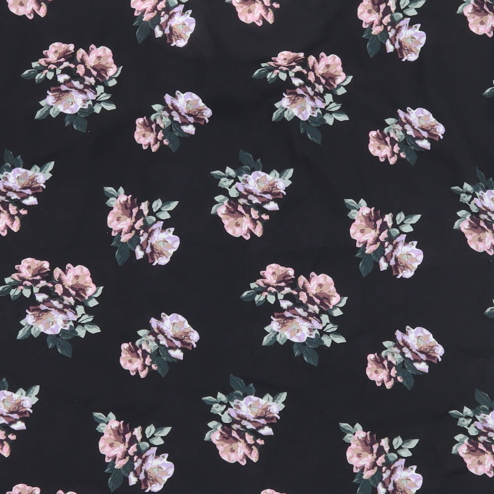 Select Womens Black Floral Basic Blouse Size 12