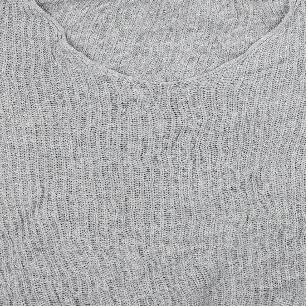 Boohoo Womens Grey Knit Pullover Jumper Size 18