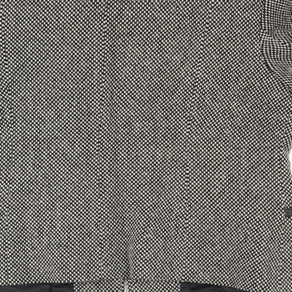 Talbots Womens Grey Houndstooth Jacket Coat Size 12
