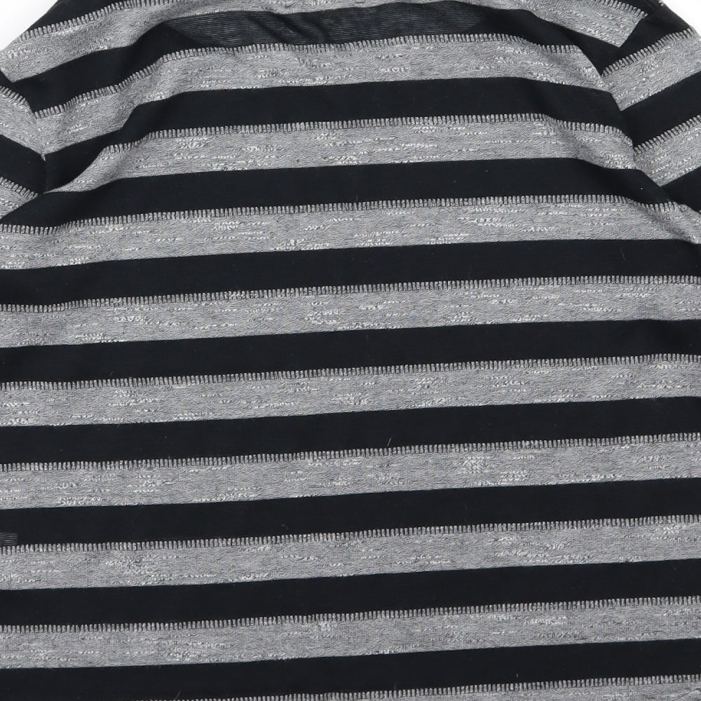 Papata Womens Grey Striped Knit Pullover Jumper Size 10